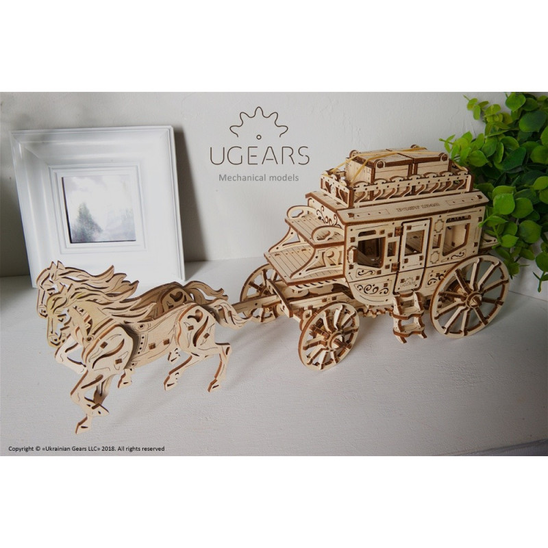 Ugears Конструктор 3D пазл Почтовый дилижанс  70045